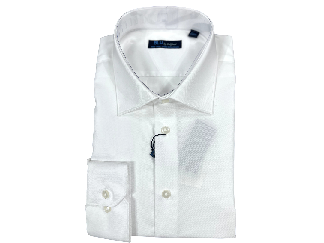 Non-Iron Spread Collar Dress Shirt (White) – Bertalia Non-Iron Spread Collar Dress Shirt (White) – Bertalia