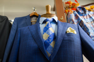 Bartorelli Blue Windowpain Suit